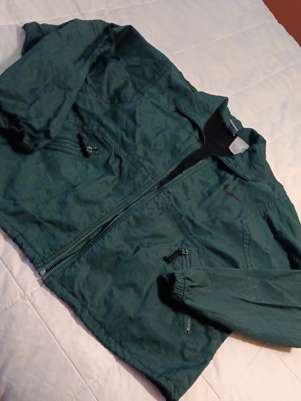 Nike Men's Green Windbreaker Jacket 1990's